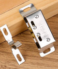 Double Roller Door Catch Latch For Cabinets And Cupboards Heavy Duty Stainless Steel Spring Loaded Easy Install No Fuss And Adjustable Head For Smooth Open Close Wear Resistant Cold Rolled Steel 3 Piece Set on wooden surface