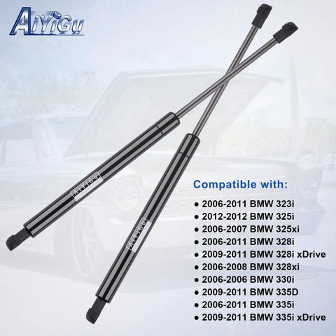 Front Hood Struts Lift Supports Gas Springs for BMW 3 Series E90 E91 E92 E93 2006 to 2012 set of 2 replacement hood shocks