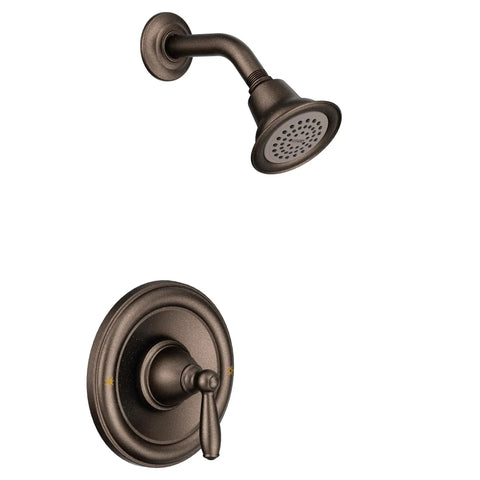Brantford Oil Rubbed Bronze Posi-Temp Shower Trim Kit with Showerhead and Lever Handle, Valve Required, shown separately