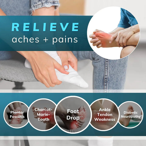 Foot Drop Brace With Dorsiflexion Support For Men And Women benefits overview for various foot conditions like plantar fasciitis