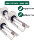 CHUANGNENG Linear Rail SBR20 set with 4 SBR20UU blocks, two silver rails in angled front view