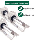 Close-up of Pro Grade Rock Solid Linear Rail Kit SBR12 400mm Two Rails with SBR12UU Bearing Blocks for CNC machines, high precision.