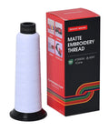 Matte Embroidery Thread 40WT Low Sheen Polyester 2500M Spool White with packaging for commercial embroidery