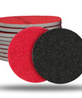 Stack of 6-Inch Do-It-All Hook And Loop Sanding Sponges Discs 400-3000 Grit Wet Or Dry Pads showing red and black sides