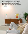 Person using Remote Control Outlet With 200 Ft Range Long Range Wireless Light Switch in living room for lamp