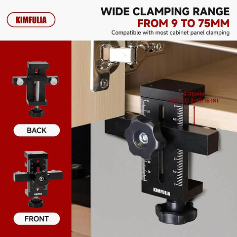 Adjustable Cabinet Door Mounting Jig For Frameless And Face Frame Cabinets Universal Quick Edge Positioner on cupboard door