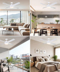 52 Inch Ceiling Fan With Light And Remote LED Dimmable Modern Ceiling Fan in living room, kitchen, patio, bedroom views