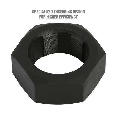 Close-up of Axle Spindle Rethreading Tool Kit for Damaged Threads showing a threaded steel chaser with specialized design