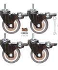 Stem Casters With 360 Degree Swivel TPR Wheels For Carts Furniture Dolly And Workbenches, showing four wheels and wrenches