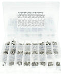 480 Piece SAE Internal Hex Drive Cup Point Screws Assortment Kit in 304 stainless steel with 24 sizes displayed in a plastic case