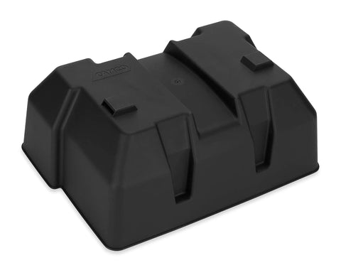 Built Like A Tank Heavy Duty Corrosion Resistant Polymer Battery Box side view, securely guarding single six volt RV or marine lead acid power pack.