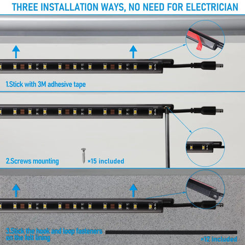 Smart LED Under Cabinet Lighting Kit With Alexa Voice And App Control Six 12 Inch Dimmable Linkable Light Bars 900 Lumen Output 100