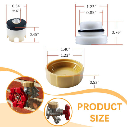 Two Pack Vacuum Breaker Repair Kit For Outdoor Faucets, ASSE 1019A Anti Siphon Valve Replacement with product size details