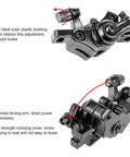Heavy Duty Mechanical Disc Brake Kit For Mountain And Road Bikes With 160mm Rotors showing compact caliper design and adjustability.