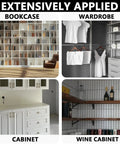 Slick Brown Screw Hole Cover Stickers 108 Piece Self Adhesive Round Caps used in bookcase, wardrobe, cabinet, and wine cabinet.