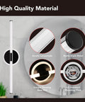 Components of 24 Inch Black LED Vanity Light Bar 18W Dimmable With Color Temperature Options 3000K 4000K 5000K Over Mirror Bathroom Fixture