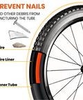 Road Bike Tire Liner Self Adhesive Inner Tube Protector For 700c And 28 Inch Tires Puncture Proof Shield For Road And MTB