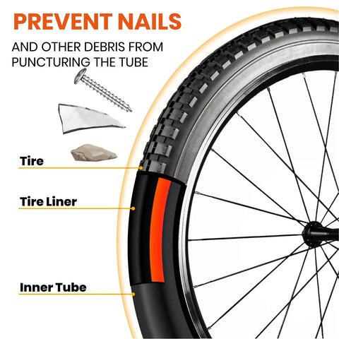Road Bike Tire Liner Self Adhesive Inner Tube Protector For 700c And 28 Inch Tires Puncture Proof Shield For Road And MTB