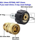 Xiny Tool pressure washer adapter set with brass M22 swivel to 3/8" quick-connect, 8-pack