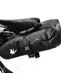 Waterproof Bike Saddle Bag 2.5L, Rugged PVC Seat Bag for mountain and road cycling, attached to bike seat, seamless weld construction