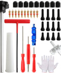 45 Pc Tire Valve Stem Core Removal Tool Kit With Dual Head Removers And Snap In Short Rubber Valves TR412 TR413 TR414