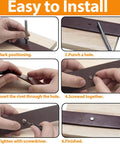 Step-by-step guide demonstrating installation of Sweet Silver Chicago Screws Kit Badass 120 Piece Rivet Bolt Set for leather crafts.