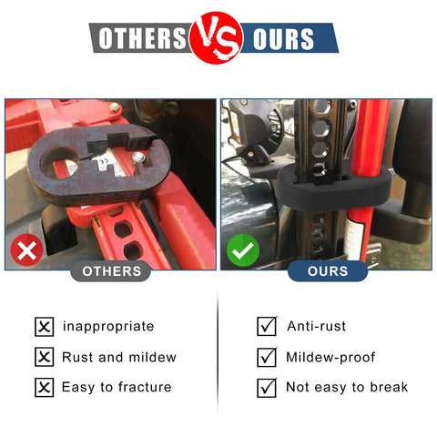 Comparison of Rust-Resistant Hi-Lift Jack Handle Keeper Accessory Upgrade Bar Protector against inferior options, showcasing durability.