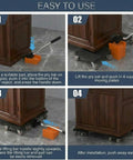 Instructions for using Heavy Duty Furniture Sliders With Four Wheels And 360 Degree Rotating Mover Set for easy furniture moving.