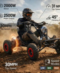 Rider on Electric Go Kart For Teens And Adults With 48V 2000W Motor, Off Road Adrenaline Ride Reaching 31 MPH, on dirt trail