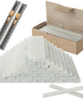 54 Piece Soapstone Pencil Set White Flat Tipped Marking Pencils For Welding And Textile Projects with 2 pen clips and box