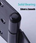 Close-up of 4 Inch Strap Hinges Heavy Duty Rustproof Classic Antique Shed Door Hinges with solid polished bearings.
