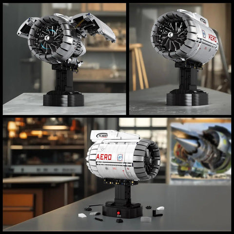 Hands On Electric Turbofan Engine Model Kit With Motor For STEM, 1813 Pcs Aircraft Engine Building Set That Actually Runs