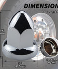 33mm Chrome Lug Nut Covers Push On For Semi Trucks ABS Chrome Plastic Bullet Flanged Lug Nut Covers Pack Of 20