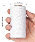 White Cotton Butchers Twine String For Cooking And Roasting 2Mm Bakers Twine 328 Feet Long Durable Kitchen String in hand