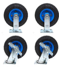 Top Shelf Rubber Inflatable Caster Wheels, Swivel Cart Casters With Brake, Heavy Duty Replacement Wheels for smooth rolling.