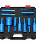 Premium 12Pcs Diamond Hole Saw Kit With High Performance Core Drill Bits For Cutting Tile Glass And Stone With Smooth Precision And Long Lasting Sharp Edges, in case