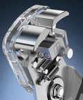 Close-up of Heavy Duty Wire Stripper Tool Combo Set With Grip Pliers, showcasing crimping jaws and ergonomic design features.