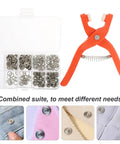 Snap Button Installation Tool Kit With Storage Box For Press Fasteners, Pro-Grade Five-Claw Snap Plier Set With Open-Ring Snaps, for jeans and bags
