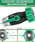 Built Tough 304 Stainless Steel Garden Hose Shut Off Valve With Full Flow Three Quarter Inch GHT No Bogus Flow 360 Degree Swivel Ball Valve For Easy Water Control And Quick Shutoffs, product dimensions