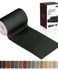 Self Adhesive Leather Repair Tape In Classic Black, 3x61 inches, durable vinyl for furniture and car seat repairs.