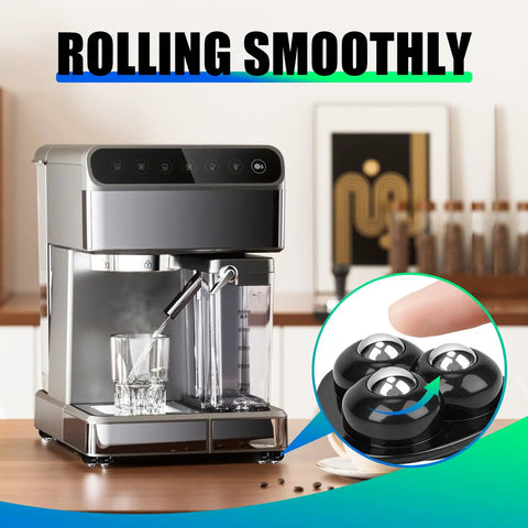 10 Piece Self Adhesive Appliance Casters With 360 Degree Slick Swivel Rollers under coffee maker for easy movement.