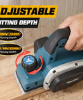 Three And One Quarter Inch Electric Hand Planer 16000RPM high power handheld planer with adjustable 0 to 2MM cutting depth in use