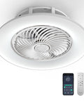 Bladeless Ceiling Fan With Light And Remote Control 22 Inch Low Profile Modern Enclosed Indoor Fan With Multi Speed 3 Color Temperatures