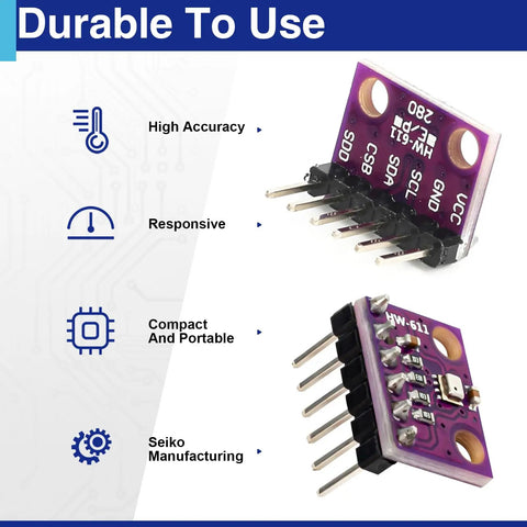 Close-up view of Six Pack Atmospheric Pressure Sensor Modules Three Point Three Volt I2C Or SPI Barometric Sensors Kit for Arduino Projects.