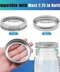 100 Count 70mm Regular Mouth Mason Jar Canning Rings Set, Leakproof Groove Fit, Tinplate Construction, Dishwasher Safe, Refrigerator to Microwave Ready, Perfect for Home Canning and Food Prep on 2.75-inch bottles