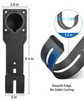 Real Deal Wall Mount EV Charger Holder Built For Everyday Drive Use Compatible With Popular J1772 Type 1 Connectors, side view with dimensions.