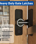 Luminous Barn Door Lock Latch For Night Visible Privacy 90 Degree Heavy Duty Gate Latch Flip Gate Latch With Glow In The Dark Coating installed on door