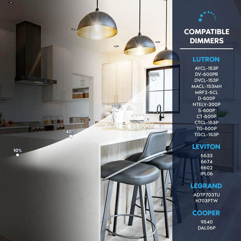Top Tier Two Inch Led Recessed Canless Downlights Featuring Deep Regressed Glare Blocking And Interchangeable White Round Or Black Square Trims To Totally Elevate Your Home Game 5Cct Dimmable 12 Pack compatibility with dimmers in modern kitchen setting.