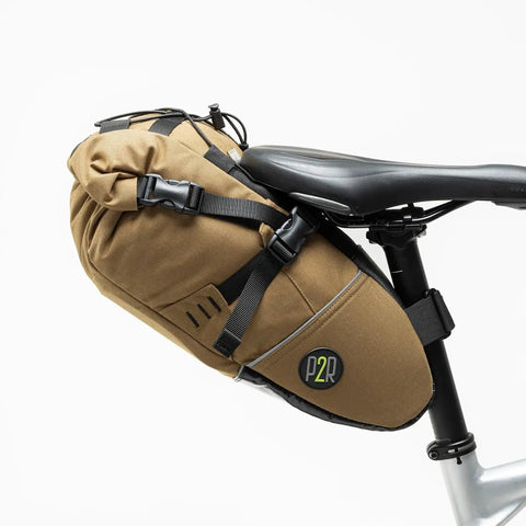 Inova Light Bike Saddle Bag Under Seat Storage, Water Resistant Cordura 1000D With Internal Padding, attached to bike seat