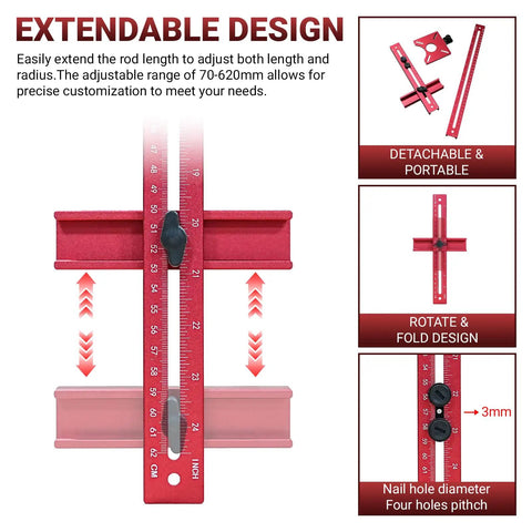 Pro Grade Router Jig Kit 2025 4 in 1 woodworking guide system showing extendable design and measurement features